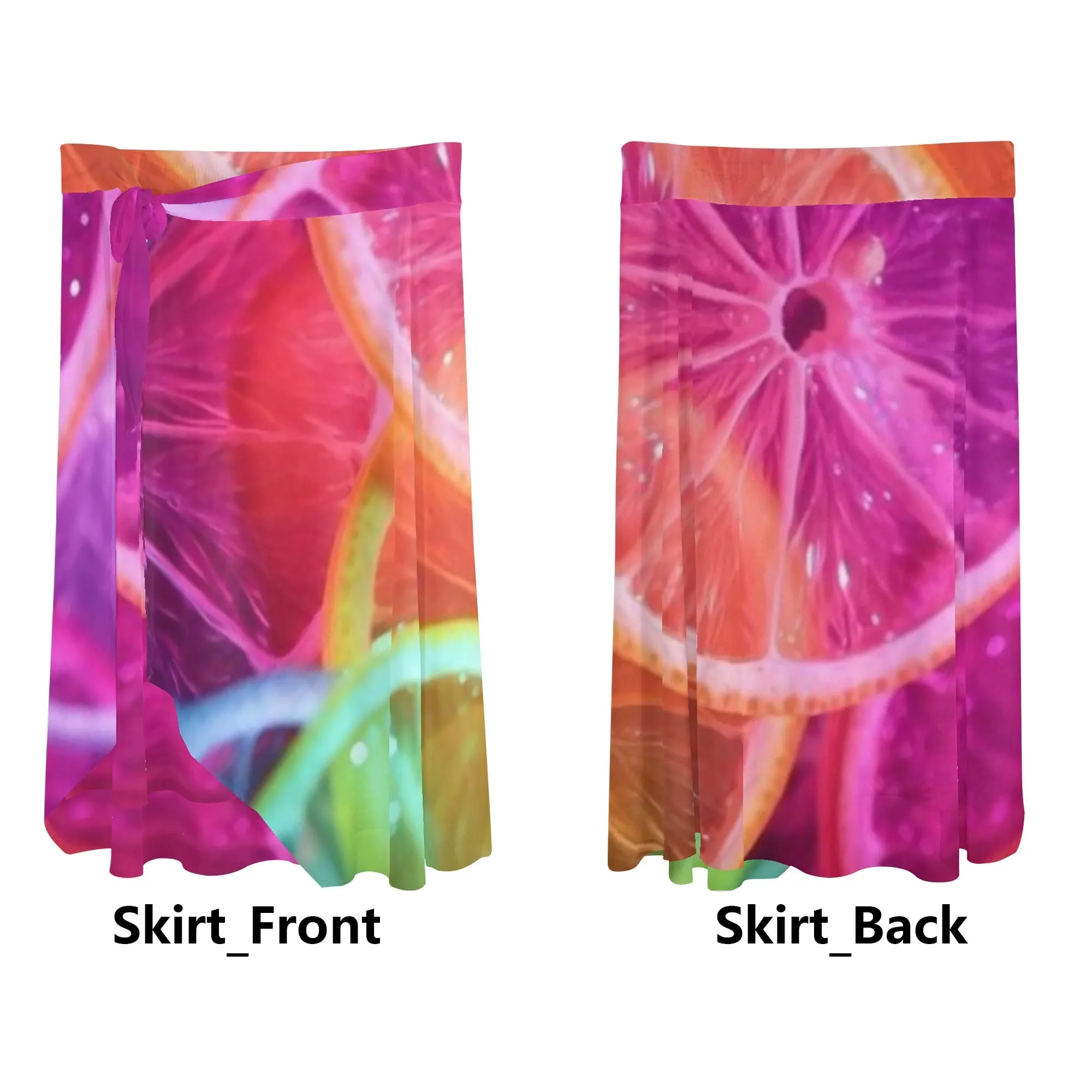 Women's Multicolored Beach Cover-up Wraparound Skirt