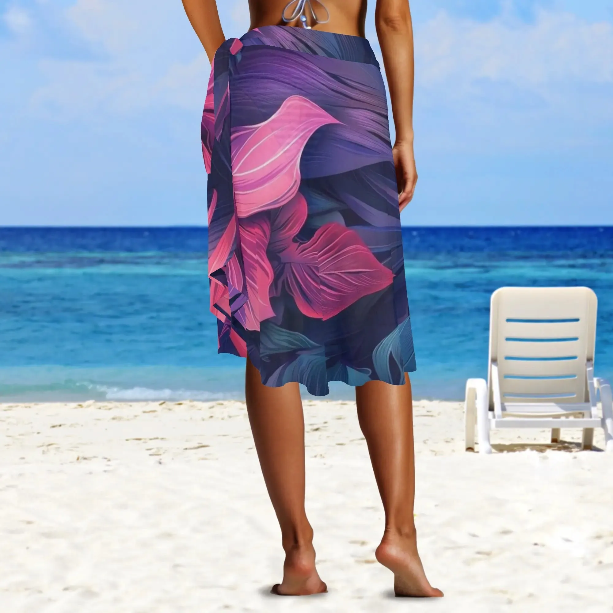 Women's Multicolored Beach Cover-up Wraparound Skirt
