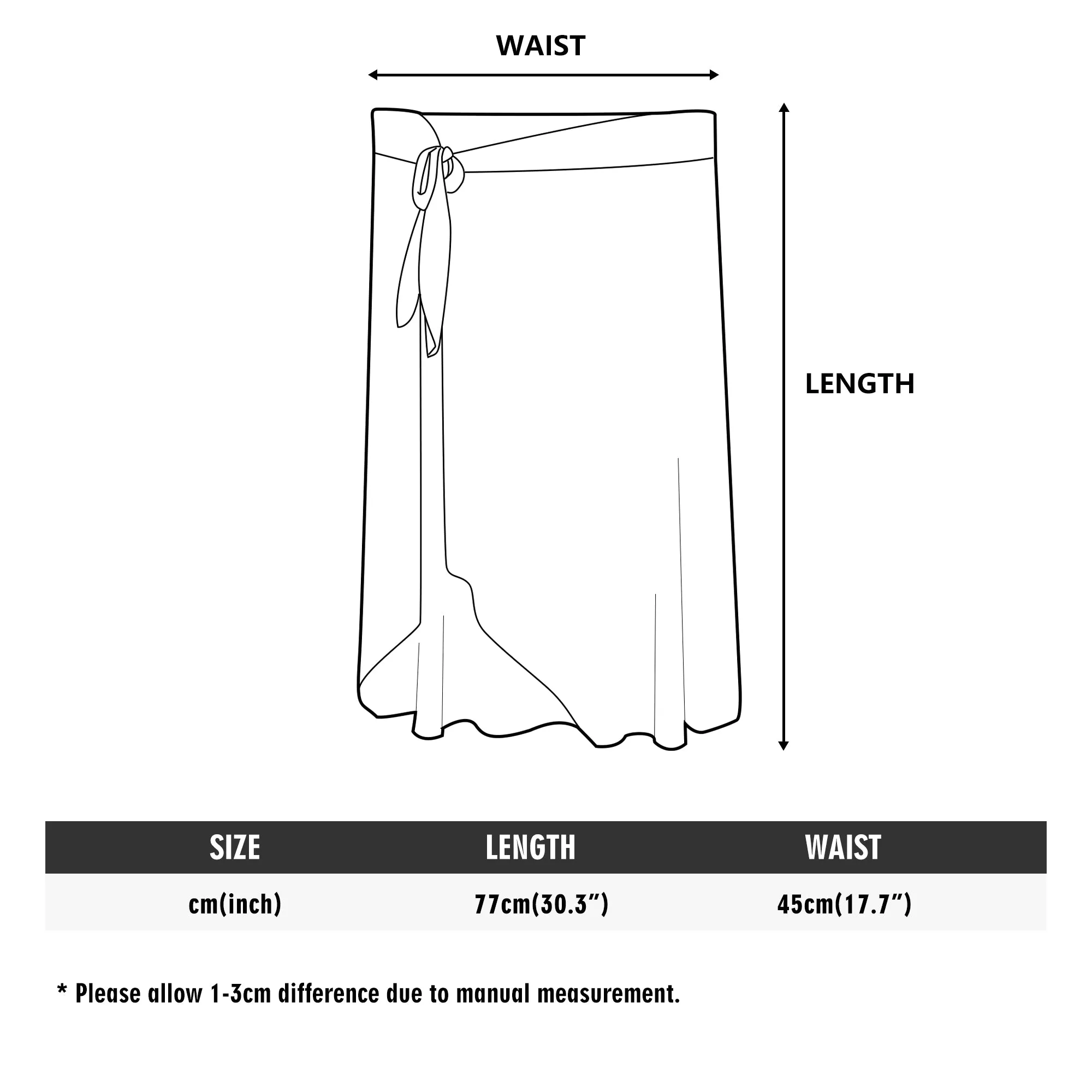 Women's Multicolored Beach Cover-up Wraparound Skirt