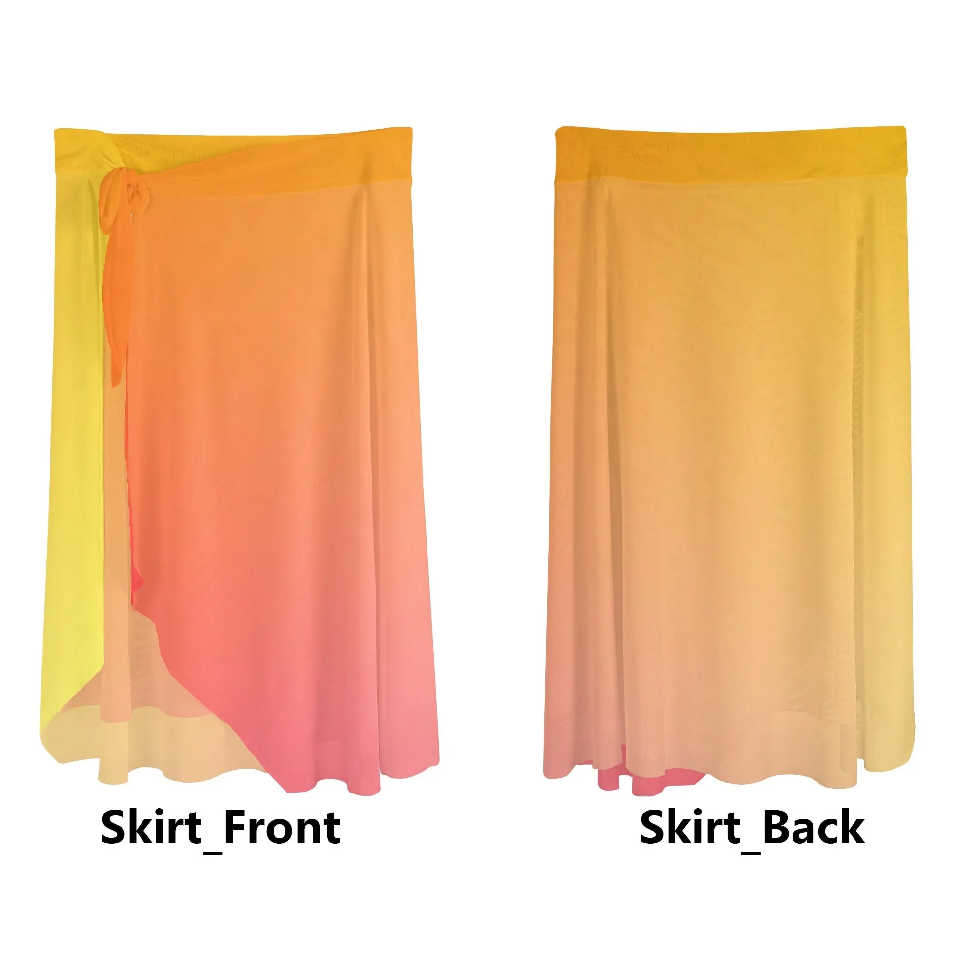 Women's Multicolored Beach Cover-up Wraparound Skirt