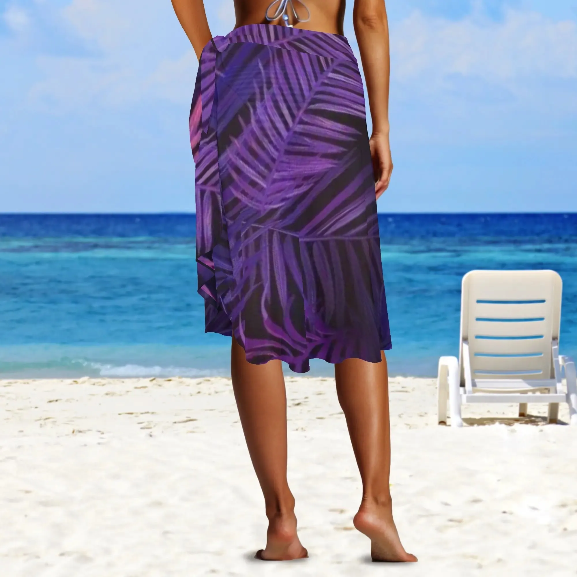 Women's Multicolored Beach Cover-up Wraparound Skirt