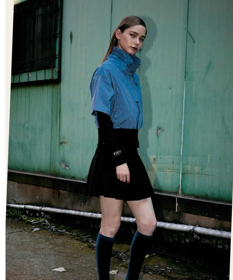 Women's Neck Point Short Sleeve JK - Blue