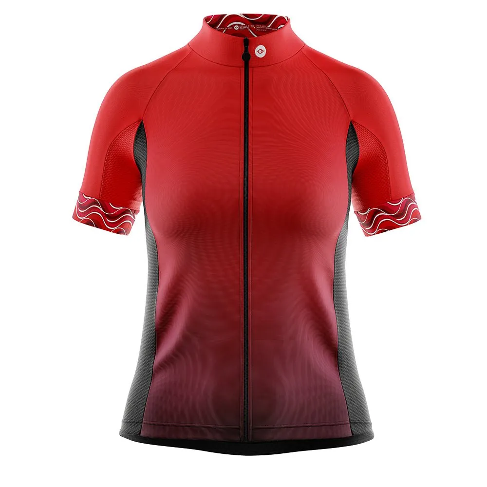 Womens Red Stripe Cycling Jersey