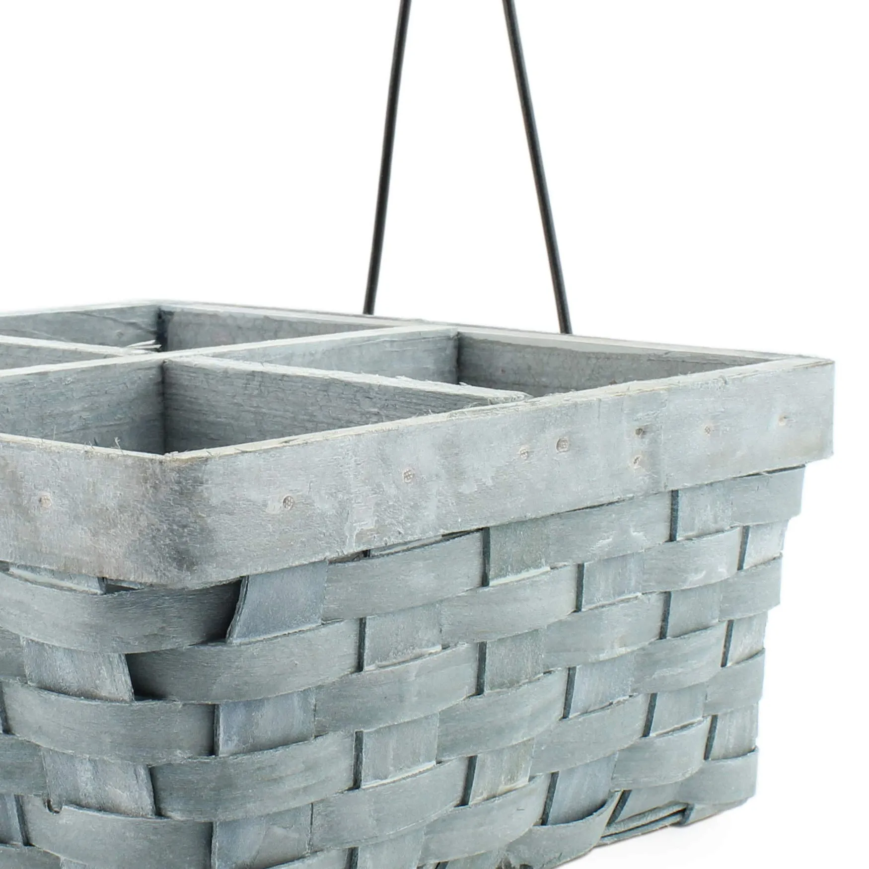 Wood Basket Caddy (Gray Washed)