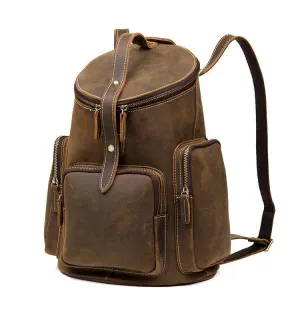 Woosir Crazy Horse Genuine Leather Mens Backpack Vintage