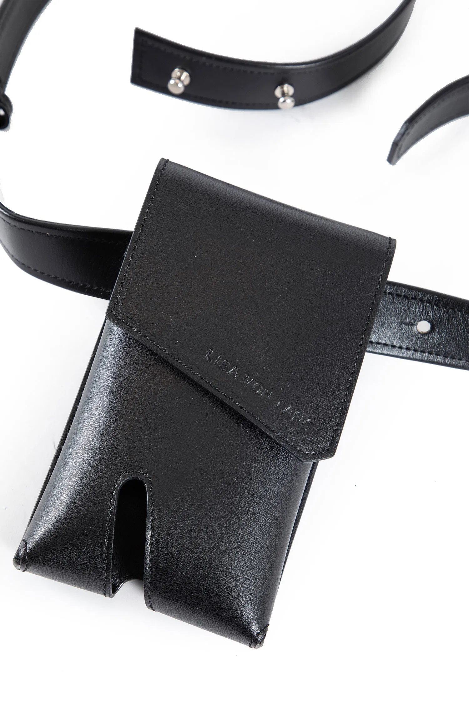 XL Phone Pouch with Leather Belt Strap