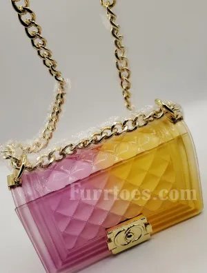 YELLOW AND PINK JELLY BAG