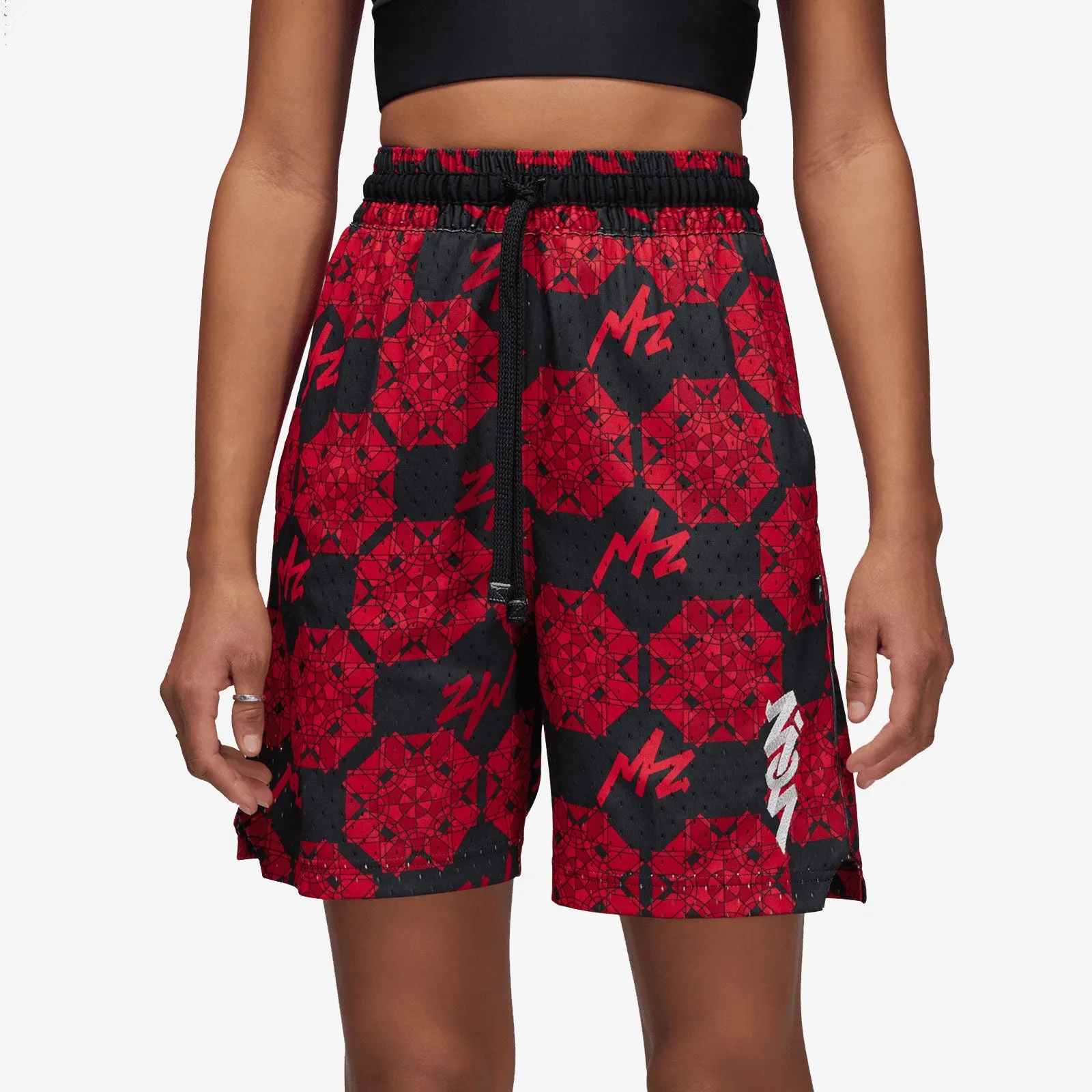 Zion Mesh Print Shorts - Red