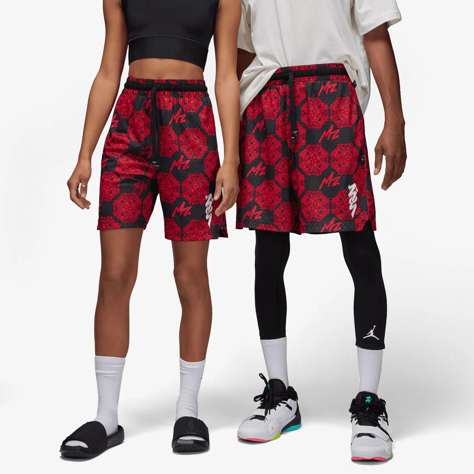 Zion Mesh Print Shorts - Red