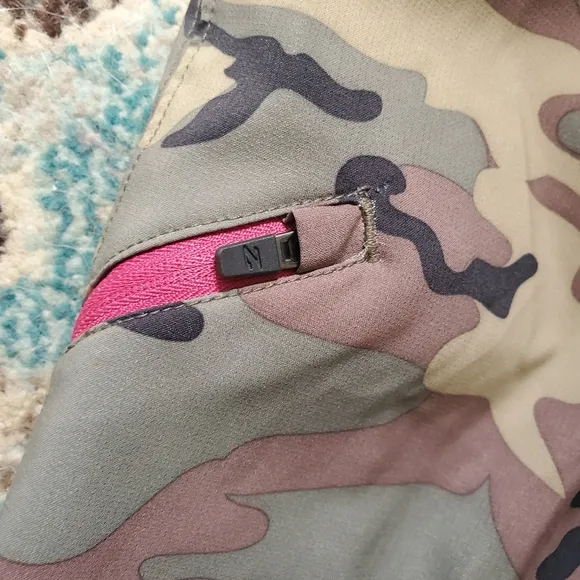 Zoic Womens L Navaeh Camo Shorts Essential Liner Adjustable Waist Biker Tech